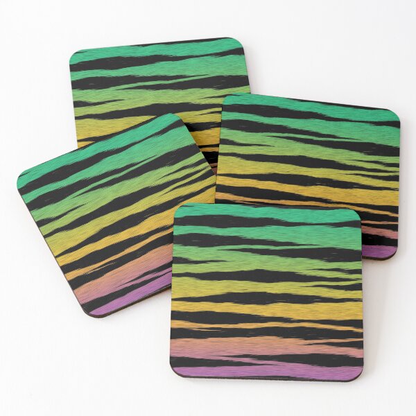 Item preview, Teal Yellow Purple Tiger Skin designed and sold by HomeLivingCo.