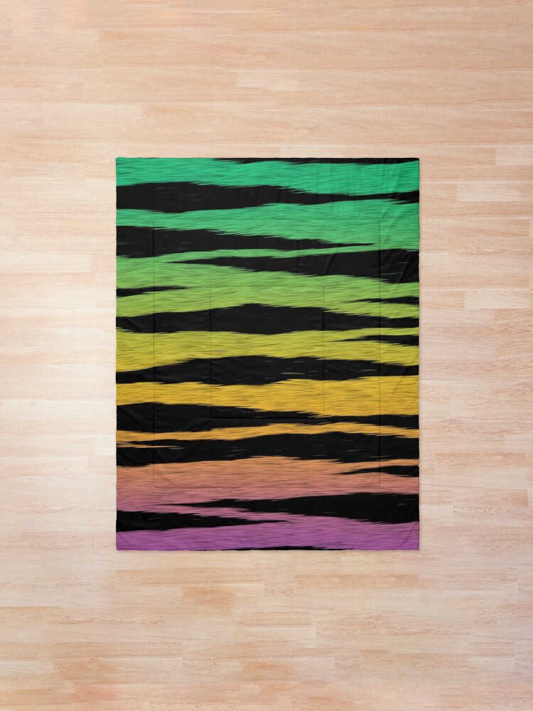 Teal Yellow Purple Tiger Skin Comforter By Homelivingco Redbubble