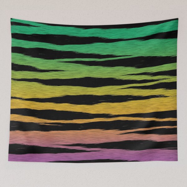 Item preview, Teal Yellow Purple Tiger Skin designed and sold by HomeLivingCo.