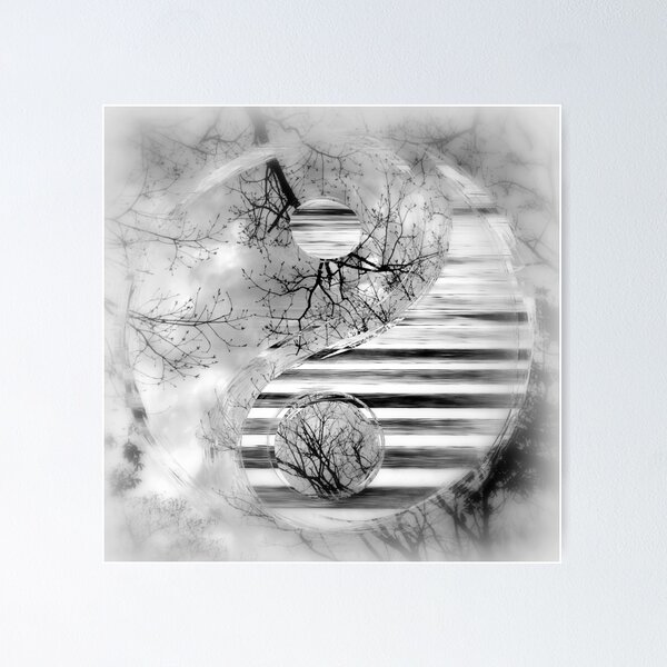 Item preview, Yin Yang Softness and Transparency in Black and White designed and sold by sheSzen.