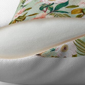 Alternate view of Tropical cockatoo and jungle pattern - mint Floor Pillow