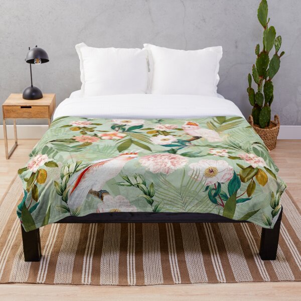 Item preview, Cacatúa tropical y patrón de jardín botánico de la selva - menta designed and sold by UtArt.