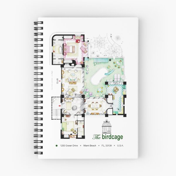 Item preview, Floorplan of the apartment from THE BRDCAGE (1996) designed and sold by TV Floorplans & More.