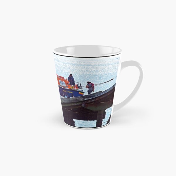 The Selsey Lifeboat being pulled back into the boathouse Tall Mug