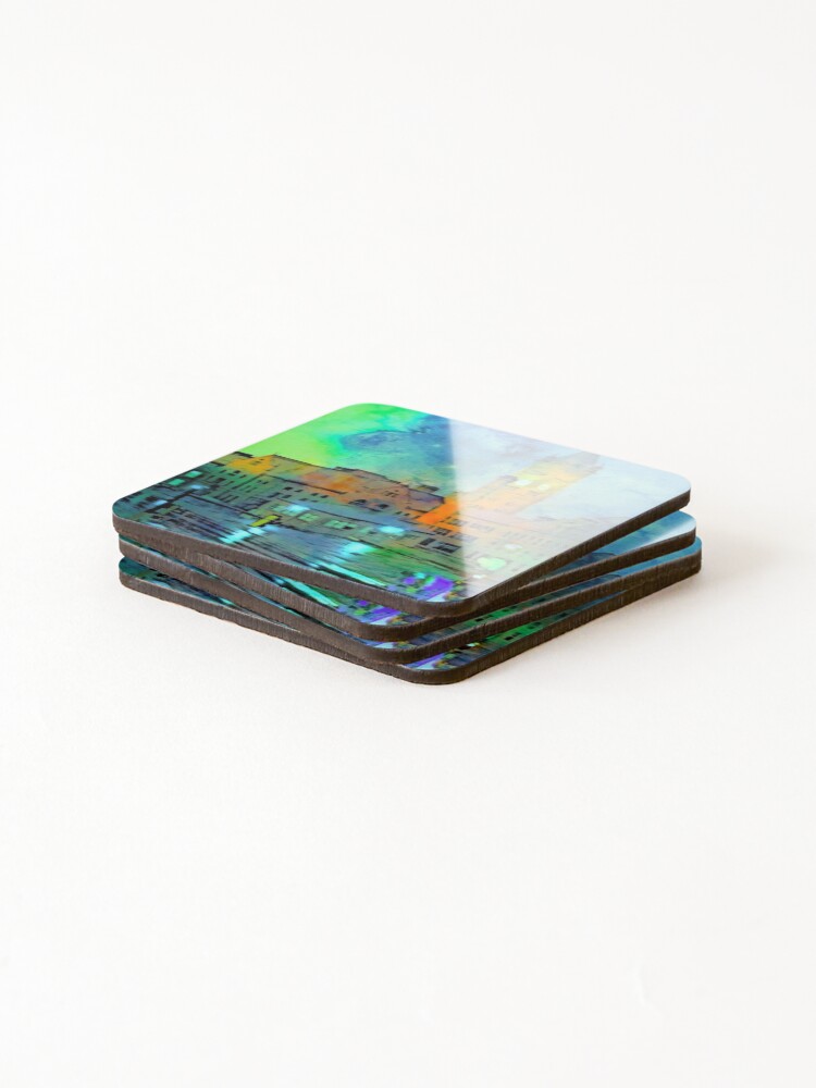 Alternate view of Clock Tower in Rain Coasters (Set of 4)