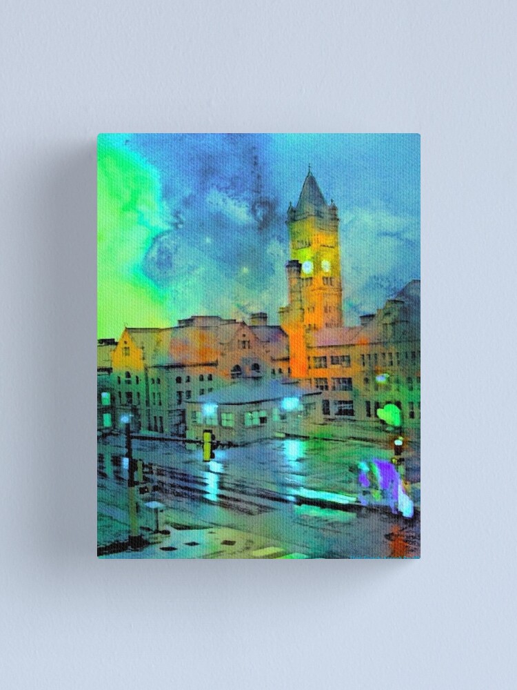 Alternate view of Clock Tower in Rain Canvas Print