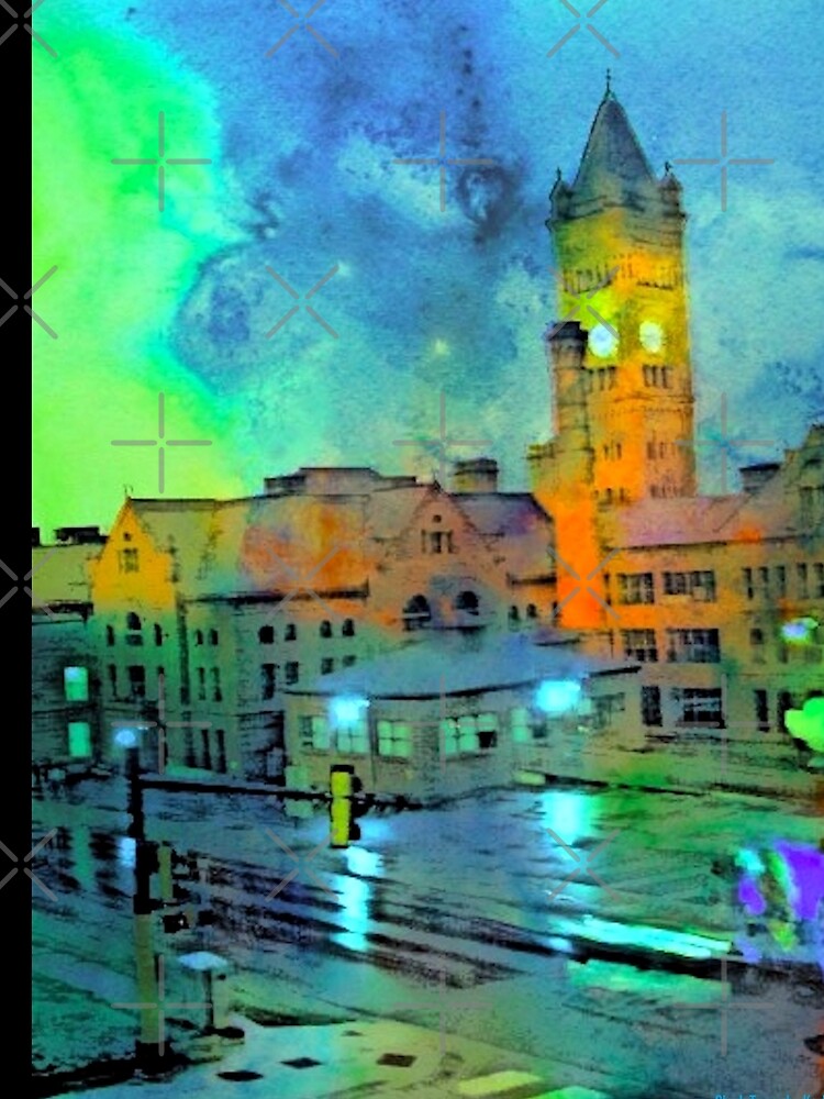Clock Tower in Rain by KarleighBon