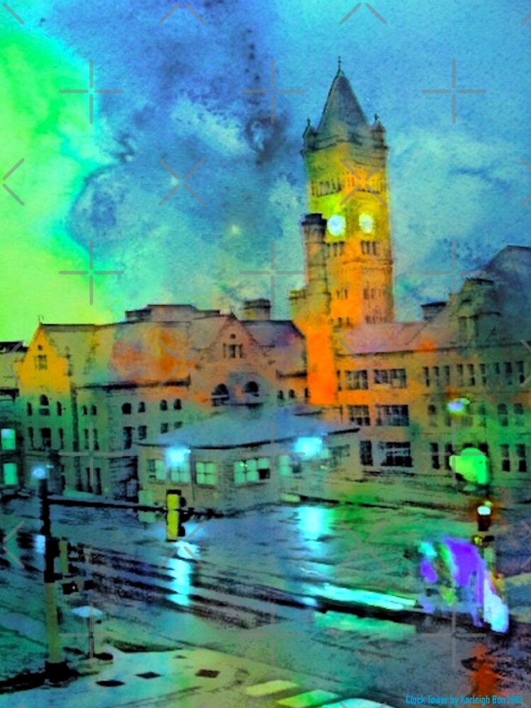 Clock Tower in Rain by KarleighBon