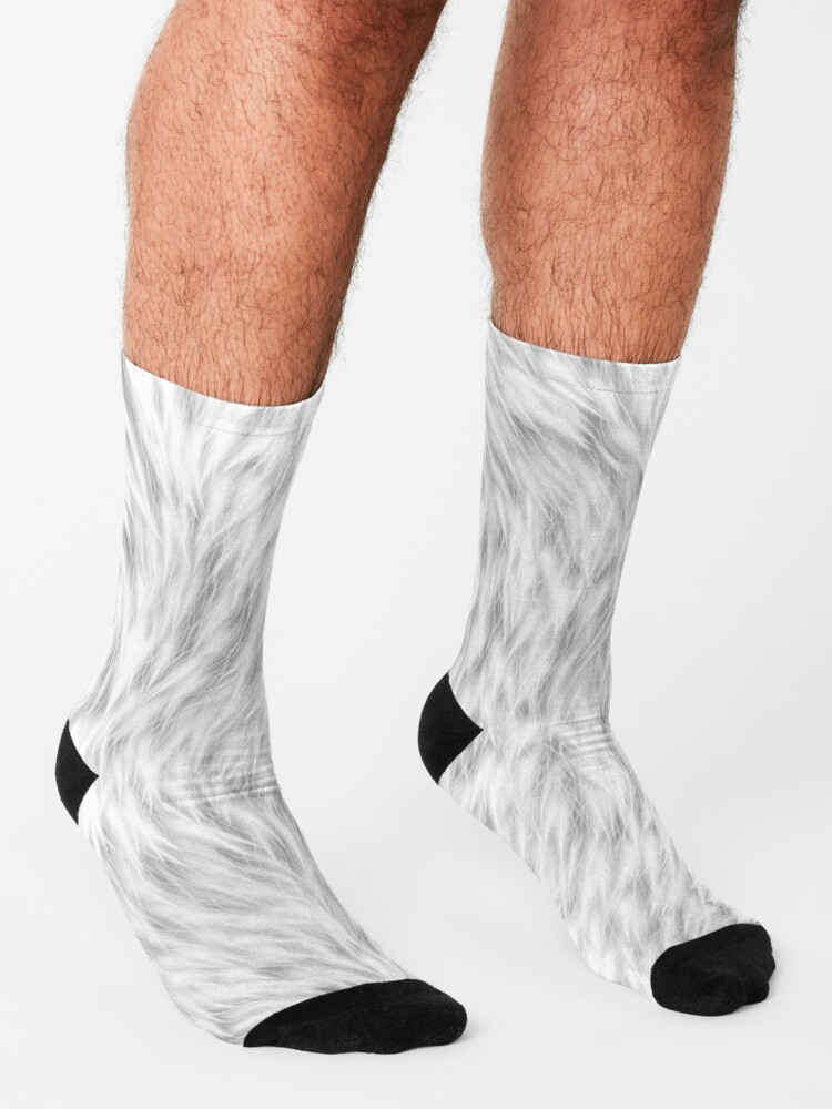 White Wolf Fur Socks for Sale by HomeLivingCo