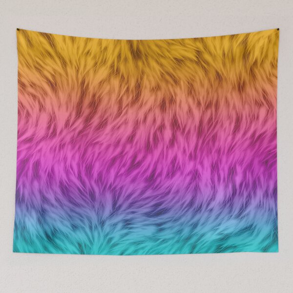 Item preview, Yellow Pink Blue Wolf Fur designed and sold by HomeLivingCo.