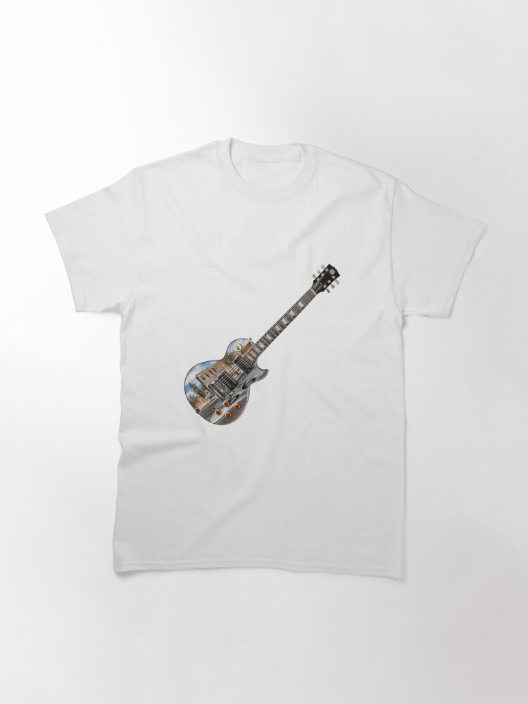 Thumbnail 2 of 7, Classic T-Shirt, Winslow Arizona Route 66 Guitar at 45 Degree Angle designed and sold by Warren Paul Harris.