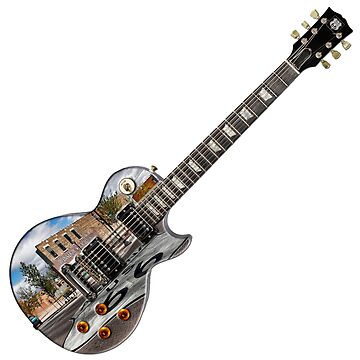 Artwork thumbnail, Winslow Arizona Route 66 Guitar at 45 Degree Angle by WarrenPHarris