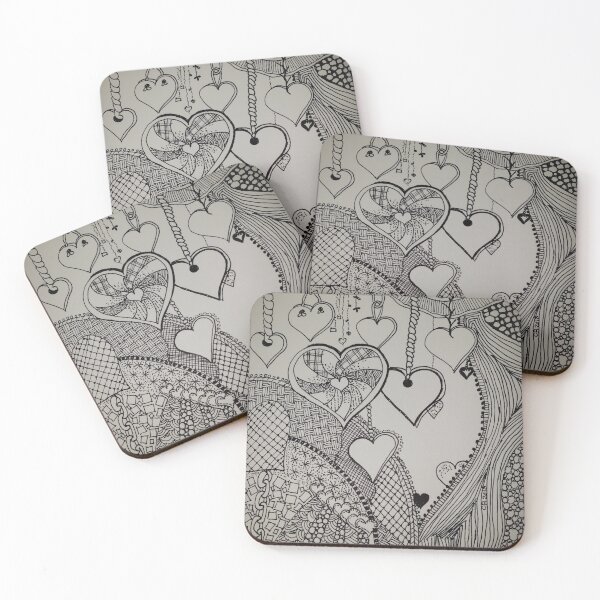 Artikelvorschau, Zentangle Herz Charm Design entworfen und verkauft von Christine Bialczak.