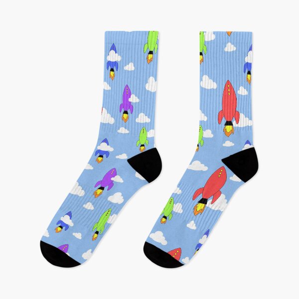 Item preview, Cartoon rockets and clouds pattern designed and sold by mrhighsky.