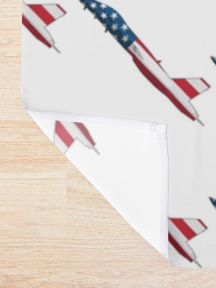 Alternate view of American Flag Military Jet Shower Curtain