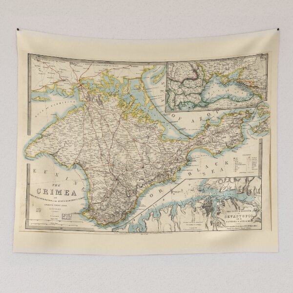 Item preview, The Crimea (Ukraine) Sevastopol Region Map circa 1855 designed and sold by allhistory.
