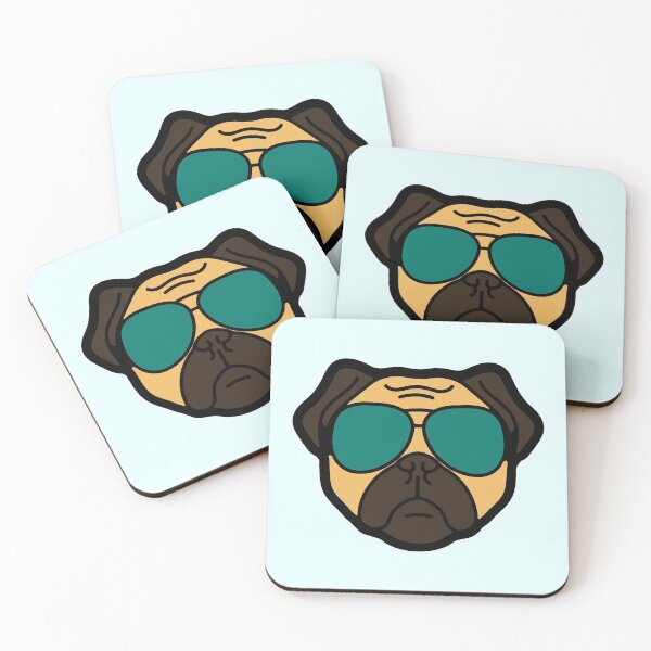 Item preview, Cool Pug with Blue Sunglasses designed and sold by shirtgrass.