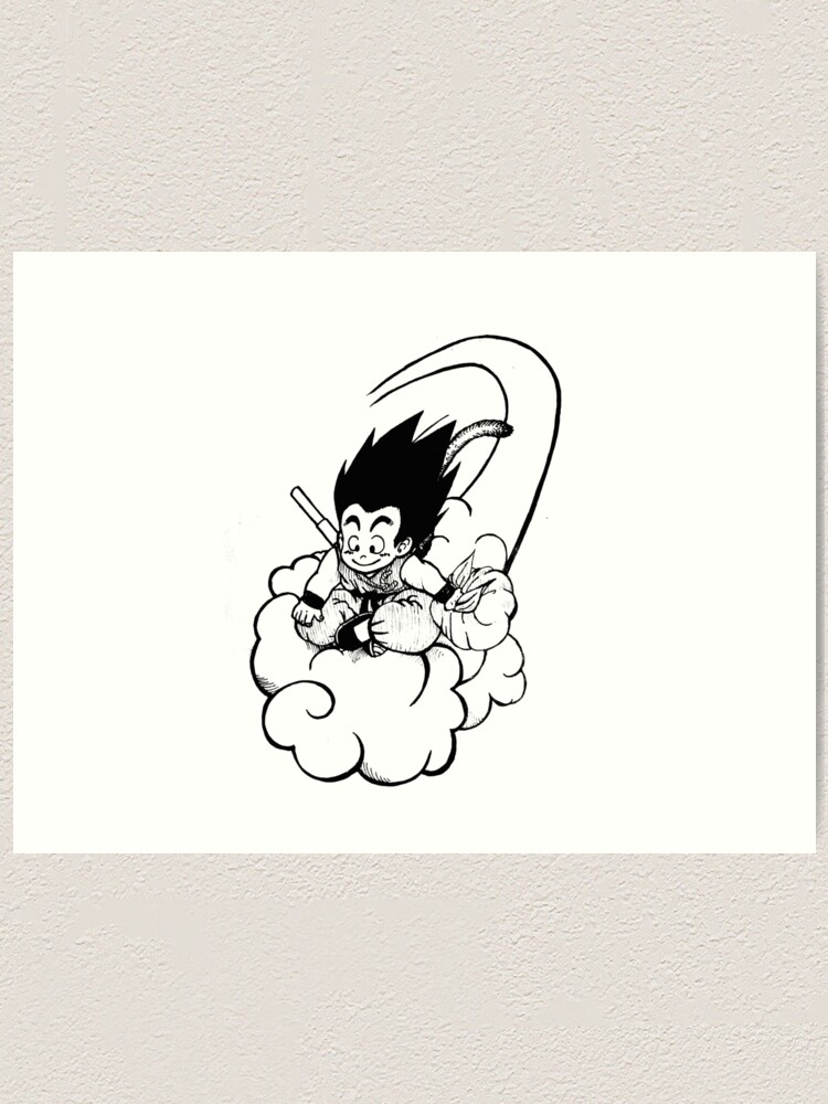 Lámina artística «Niño Goku y su nube voladora» de inspiredvera | Redbubble