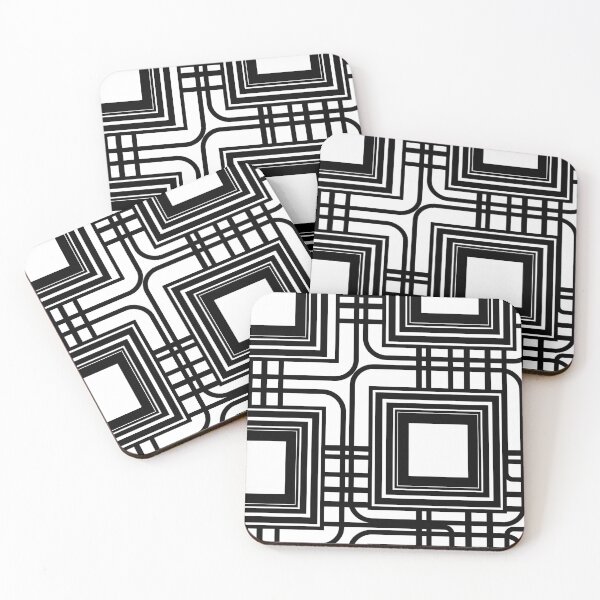 Item preview, Black and White Microchip Squares designed and sold by ehadams.