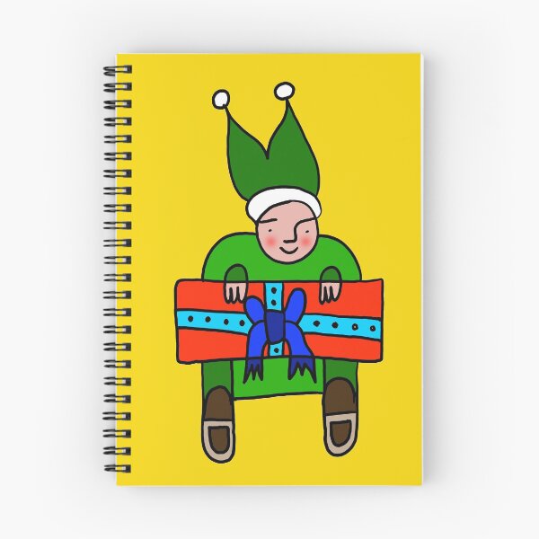 Item preview, Elf with a Gift for Christmas on Yellow Board designed and sold by Istvan Ocztos.
