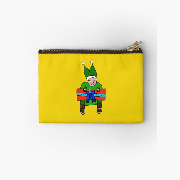 Item preview, Elf with a Gift for Christmas on Yellow Board designed and sold by Istvan Ocztos.