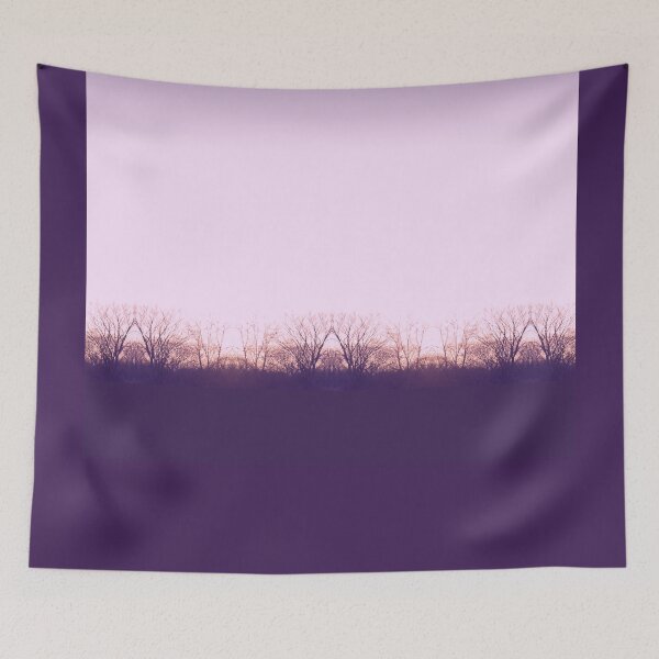 Item preview, Eggplant Trees and Pink Sky Border Pattern designed and sold by WatersEdgeGal.
