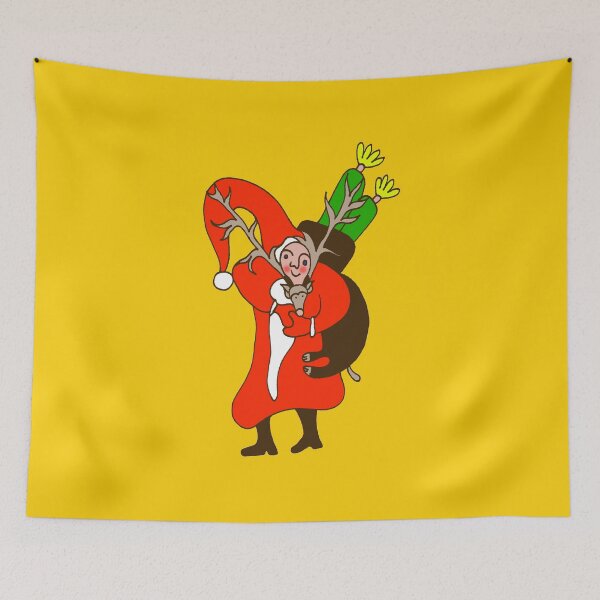 Item preview, Saint Nicholas with Deer on Orange Board  designed and sold by Istvan Ocztos.