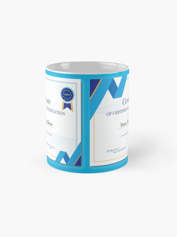 Thumbnail 4 of 6, Coffee Mug, Certificate of Certified GDPR Certification designed and sold by DataKat.