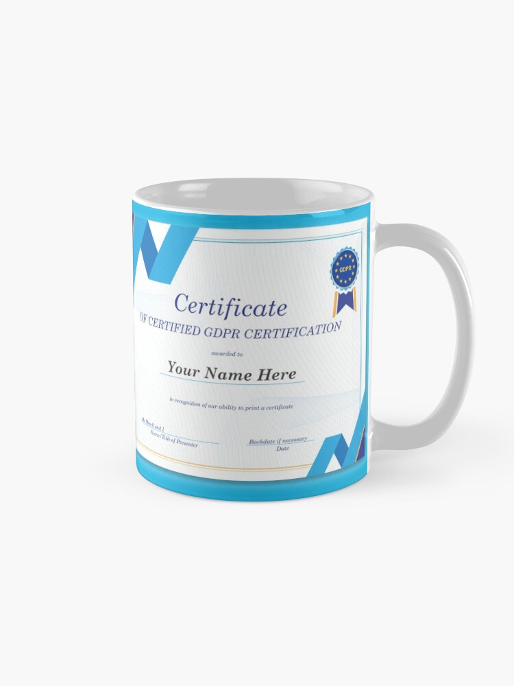 Thumbnail 5 of 6, Coffee Mug, Certificate of Certified GDPR Certification designed and sold by DataKat.