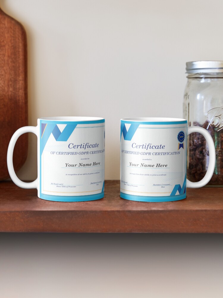 Thumbnail 2 of 6, Coffee Mug, Certificate of Certified GDPR Certification designed and sold by DataKat.