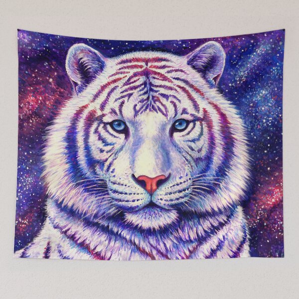 Item preview, Among the Stars - Cosmic White Tiger designed and sold by Rebecca Wang.