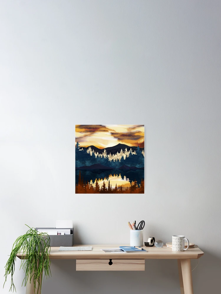 Thumbnail 2 of 3, Poster, Fall Sunset designed and sold by spacefrogdesign.