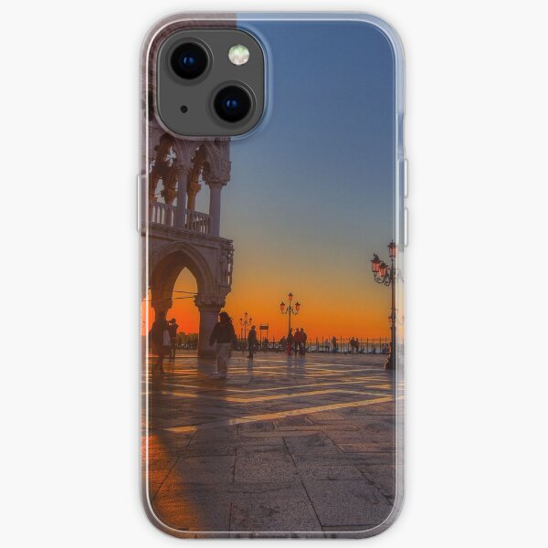 Doge Palace and Piazza San Marco at sunrise in Venice, Italy. iPhone Soft Case