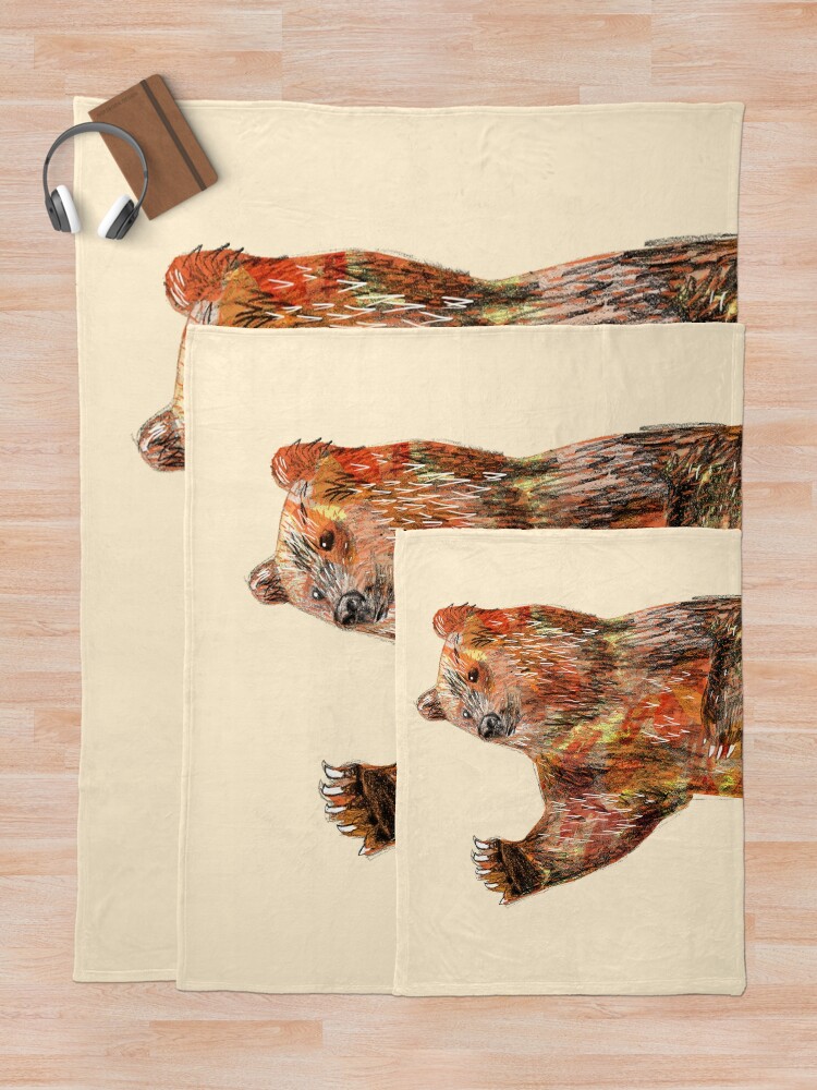"Bear" Throw Blanket by martinascott Redbubble