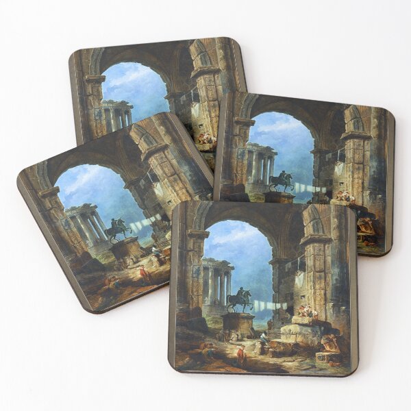 Item preview, Capriccio of Roman Ruins and a Statue of Marcus Aurelius by Hubert Robert designed and sold by Xzendor7 Digital Art Creations.