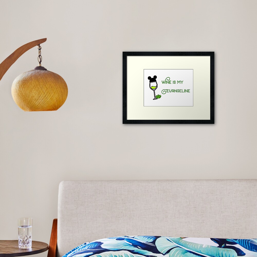 Wine is my Evangeline Framed Art Print