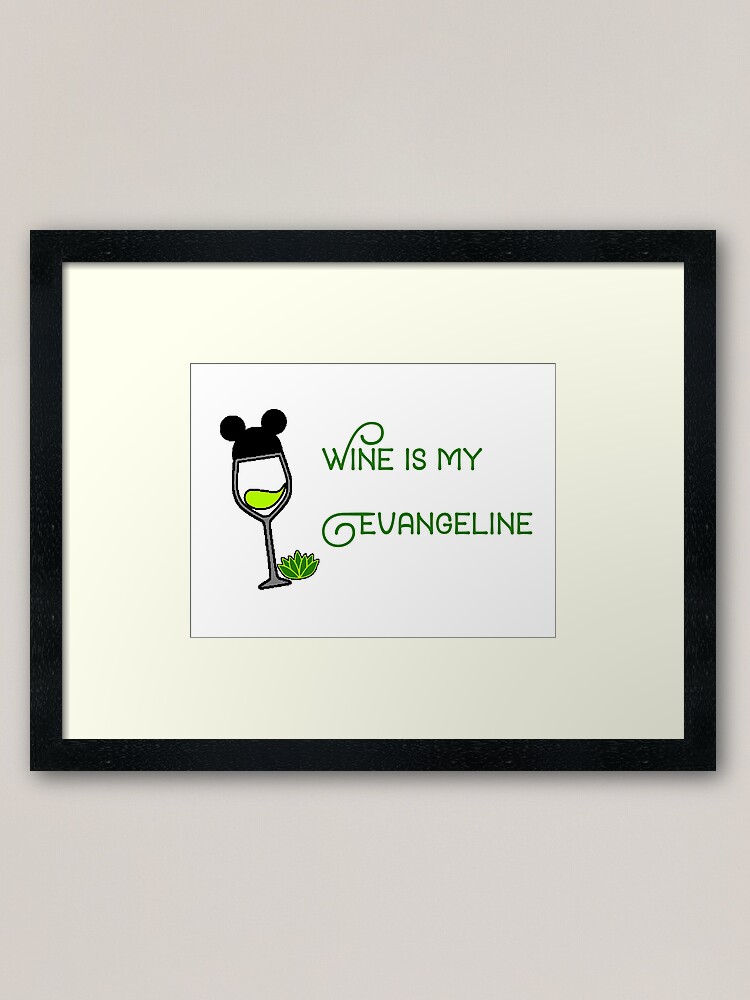 Alternate view of Wine is my Evangeline Framed Art Print