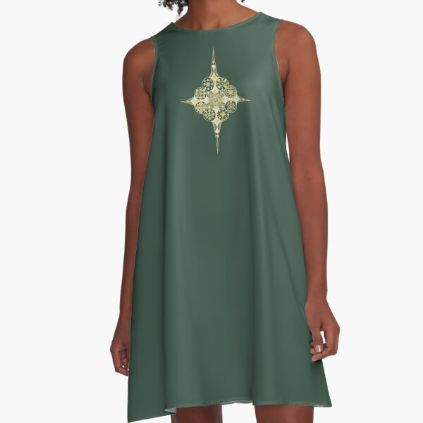 Hand Drawn Mandala - Gateway of the Worlds (color 08) A-Line Dress