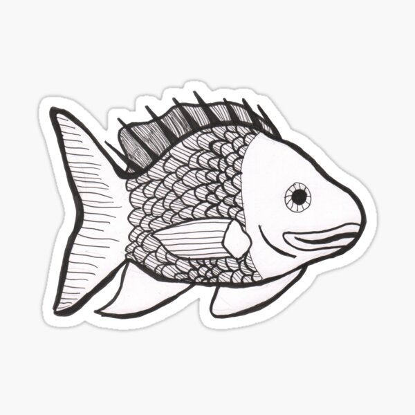 Inktober Day 5: Red Snapper Sticker