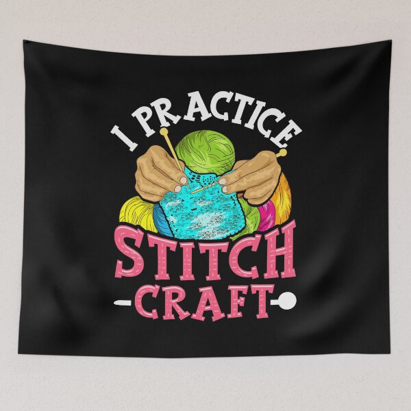Item preview, I Practice Stitch Craft Funny Cross Stitching Pun designed and sold by perfectpresents.