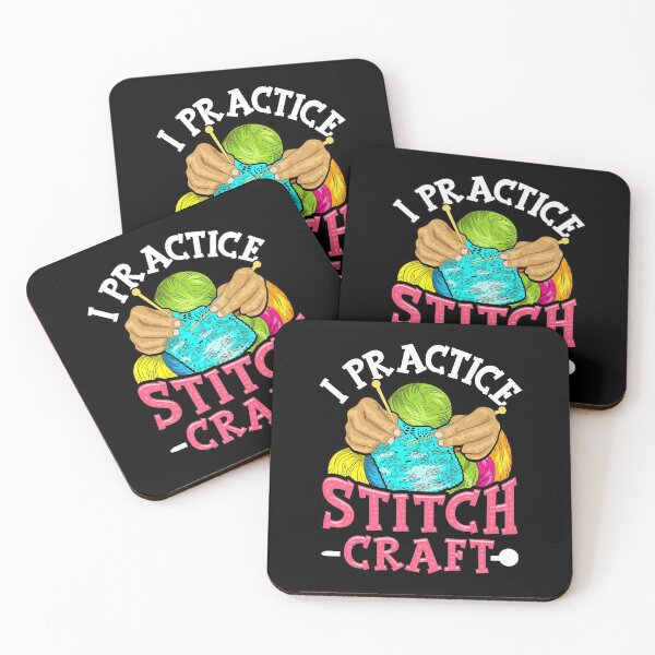 Item preview, I Practice Stitch Craft Funny Cross Stitching Pun designed and sold by perfectpresents.