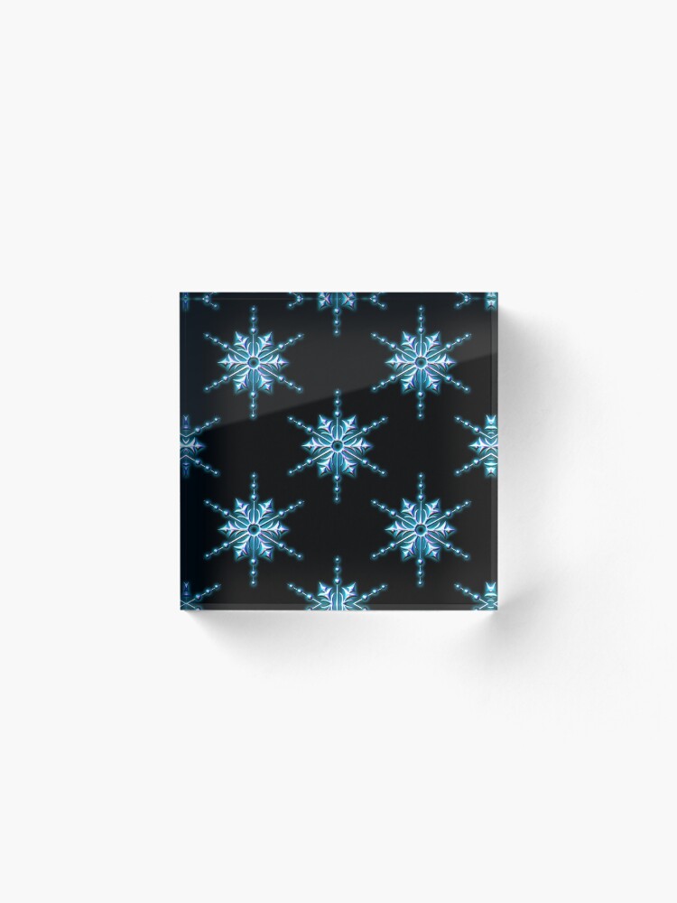 Alternate view of Ice Blue Christmas Star on Black Acrylic Block