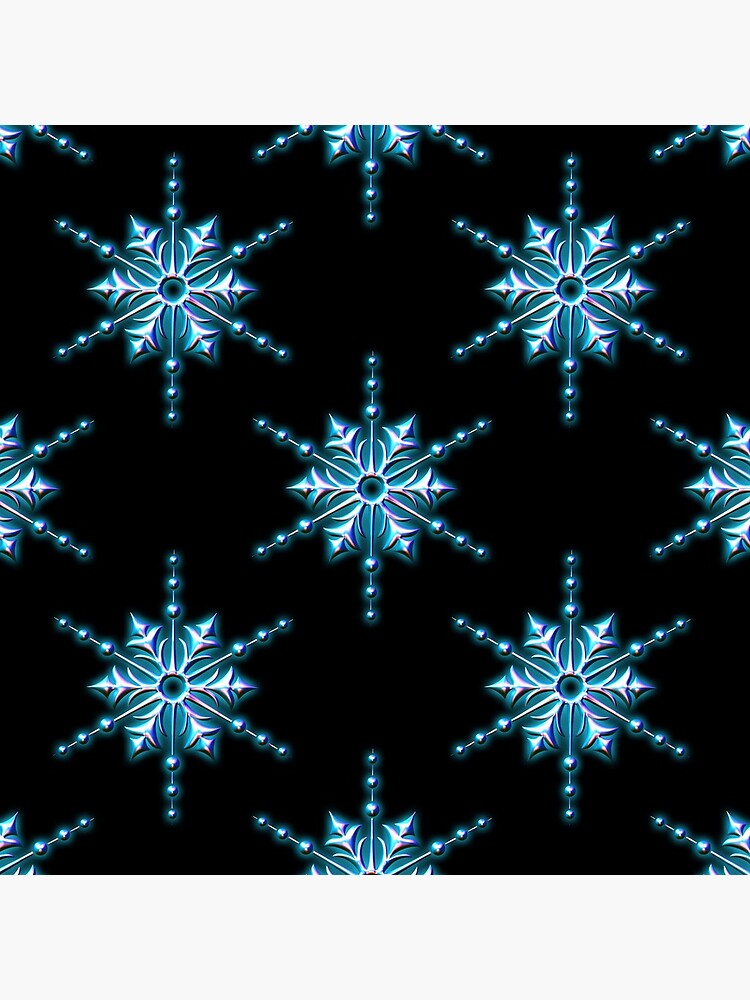 Ice Blue Christmas Star on Black by GraphicAllusion