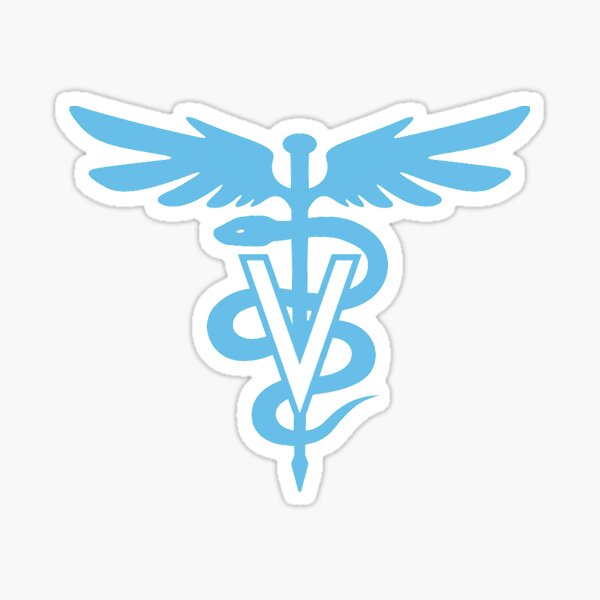 Blue Veterinary Symbol Sticker