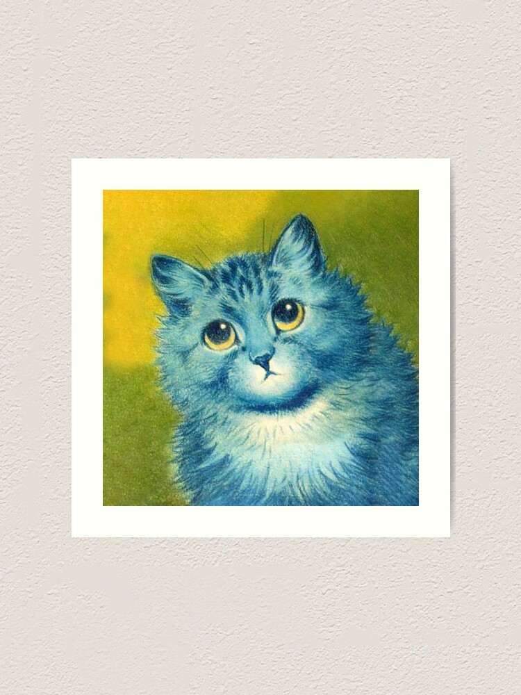 Louis Wain Cats-Funny Cat on Telephone Art Print by Digital Effects