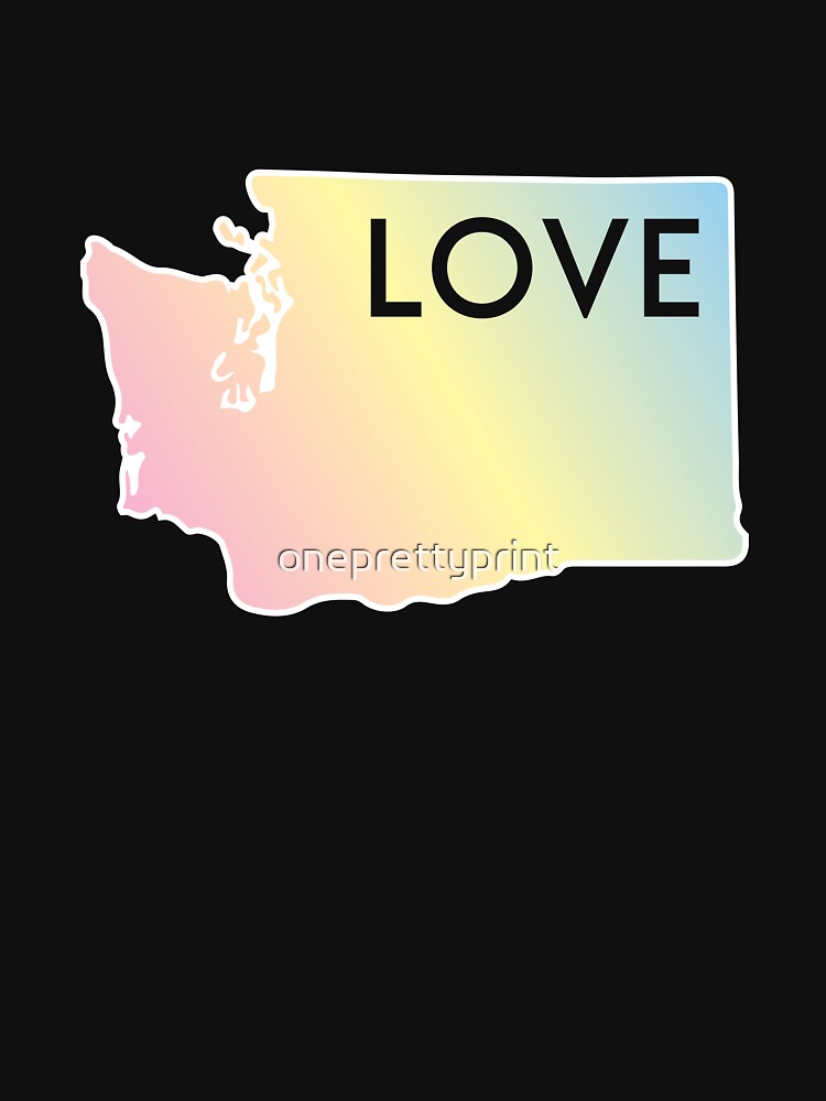 Pastel Rainbow Washington State Love by oneprettyprint