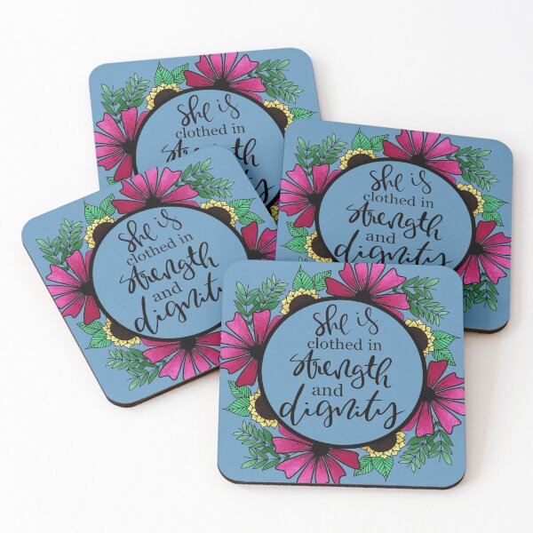 Item preview, She is clothed in dignity and strength-motivational quote, bible quote, girl power designed and sold by juliascafidi.