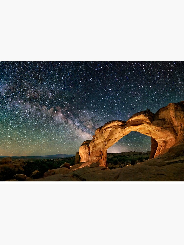 Disover Broken Arch With The Rising Milky Way by OLena Art  Bath Mat