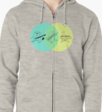 Keytar Platypus Venn Diagram Zipped Hoodie