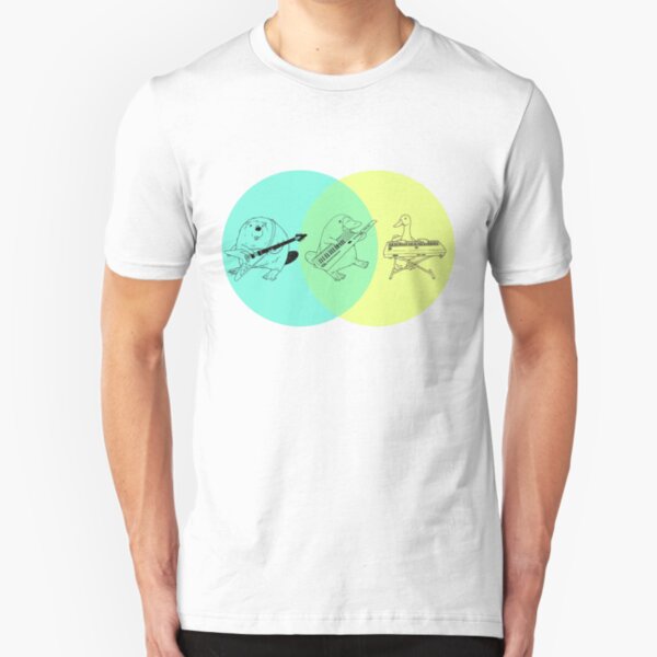 Keytar Platypus Venn Diagram Slim Fit T-Shirt